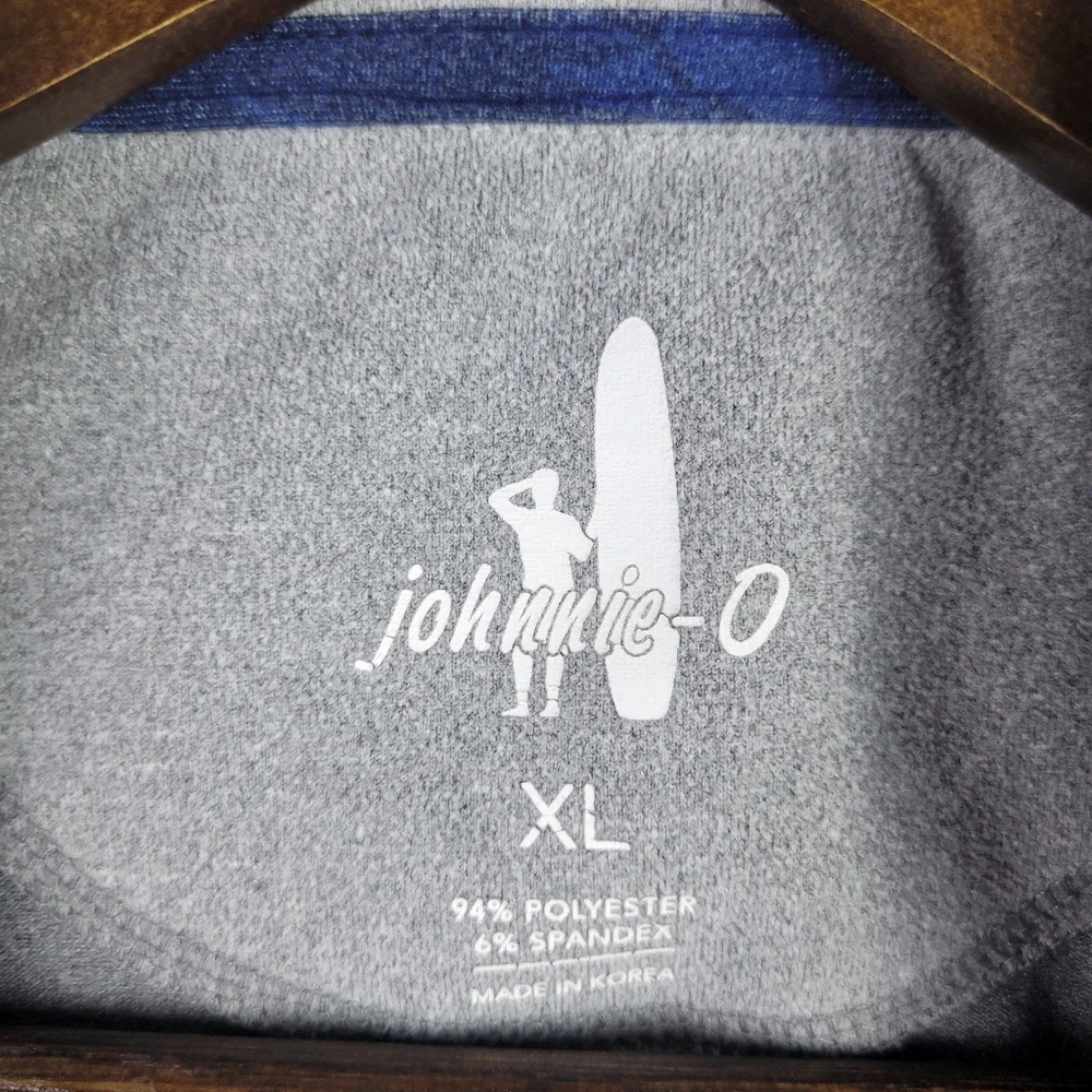 Johnnie O 1/4‎ Zip Pullover Blue Wake Trooper Leaves Performance Golf Mens XL